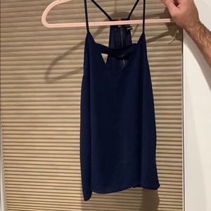 Dark blue tank top with zipper back